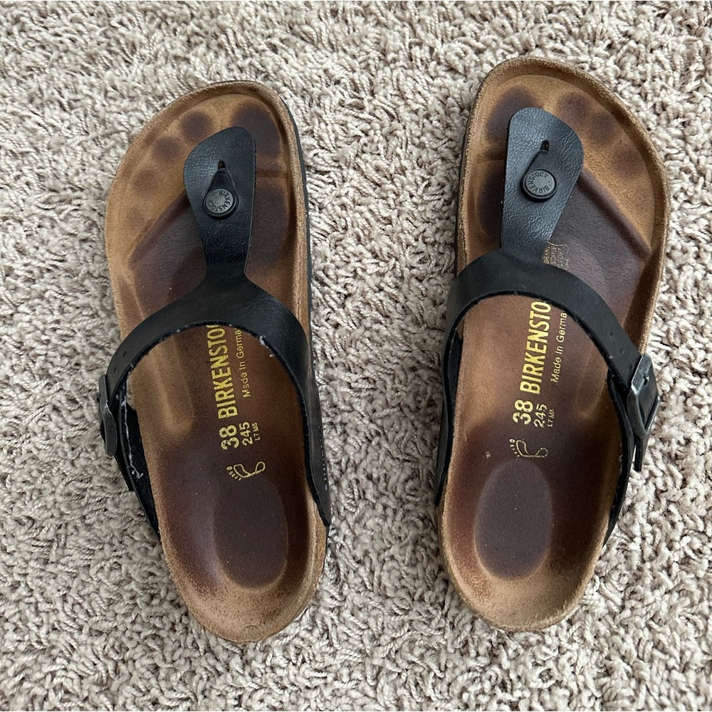 Black Birkenstock used - size 38 - Gizeh style - thong style sandal